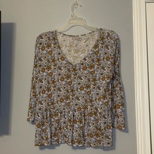 Blue 3/4 sleeve LOFT shirt size small